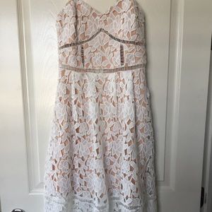 White lace midi dress